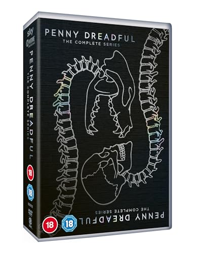 Penny Dreadful" DVD case with white skeletal dog and skull design.