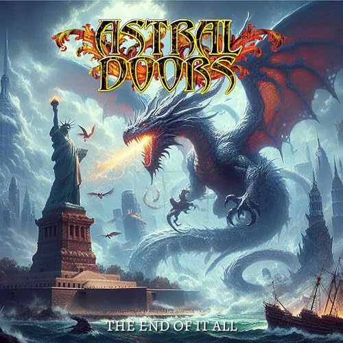 Album cover featuring a dragon attacking a cityscape with the Statue of Liberty.