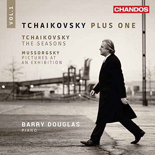CD cover featuring Barry Douglas walking in a long coat against an industrial backdrop.