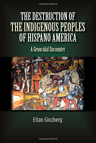 Book cover depicting colonial conflict and Indigenous people’s destruction.