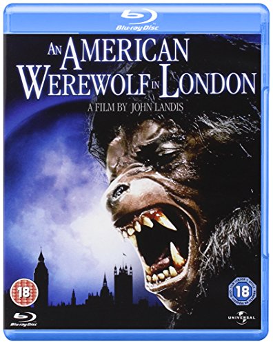 Blu-ray cover for "An American Werewolf in London" featuring a snarling werewolf.