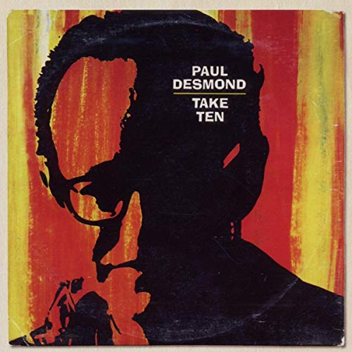 CD cover: Silhouette of Paul Desmond playing saxophone, red and yellow background.