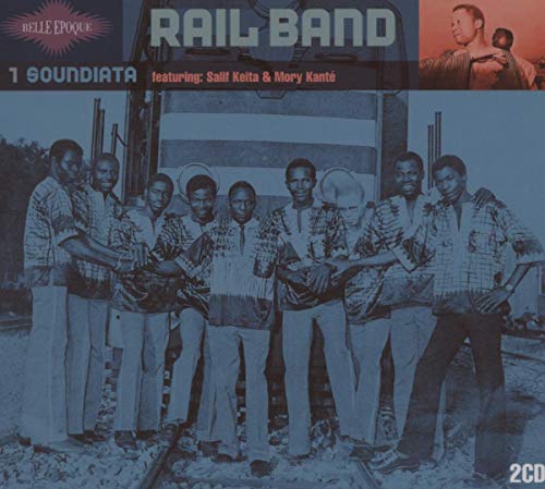 Rail Band album cover featuring a group of musicians by a train.
