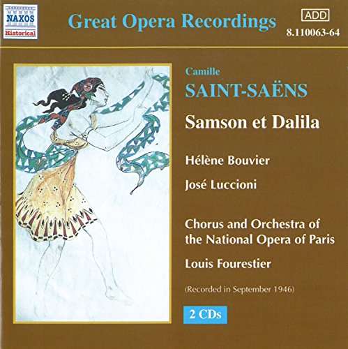 CD cover for Saint-Saëns’ *Samson et Dalila* opera, featuring Dalila’s illustration.