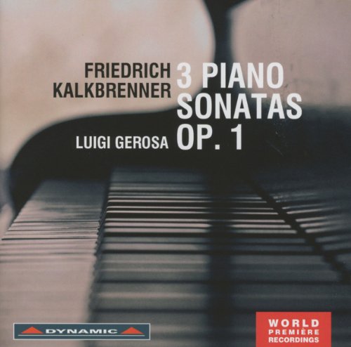 CD cover with piano keys, text “Kalkbrenner: 3 Piano Sonatas Op. 1”.