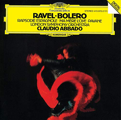 CD cover for Ravel’s Boléro and Ma Mère l'Oye, with a dancer.