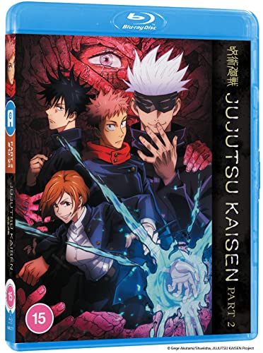 Blu-ray cover for "Jujutsu Kaisen: Part 2" featuring anime characters.