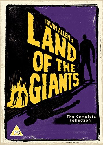 DVD cover for Land of the Giants featuring yellow text on a purple background.