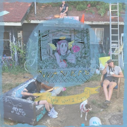 Album cover for "Wavers - Look What I Found" with illustrated artwork and people.