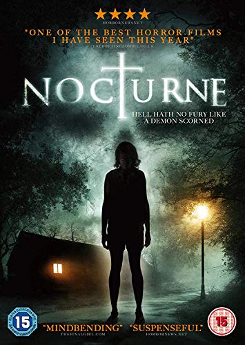 DVD cover for horror film "Nocturne" featuring a silhouetted woman.