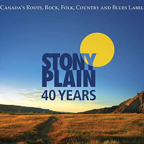 CD cover: "Stony Plain 40 Years" with yellow sun over plains landscape.
