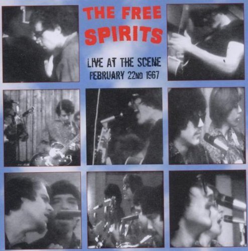 CD cover for The Free Spirits’ “Live At The Scene” with band photos.