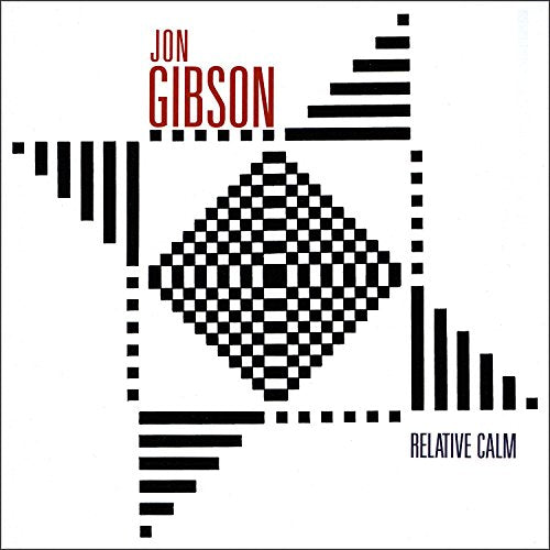CD cover for Jon Gibson’s “Relative Calm” with abstract black and white design.