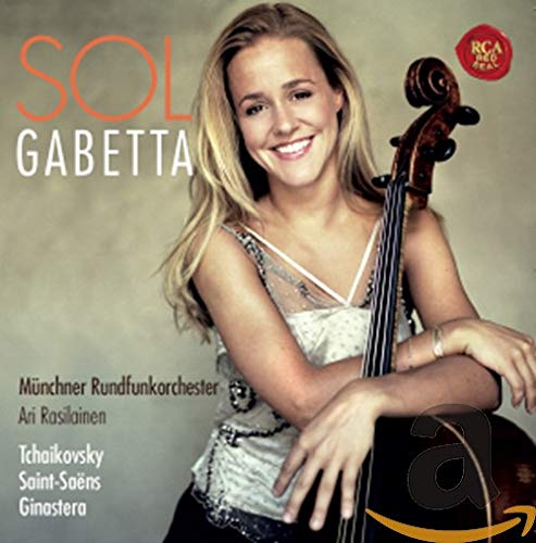 Cellist Sol Gabetta on CD cover with instrument and text details.