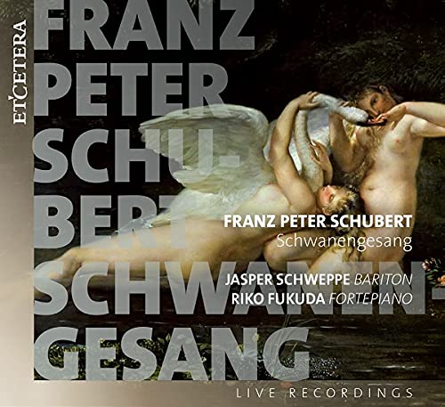 CD cover for Schubert's Schwanengesang, featuring a painting of Zeus and Leda.