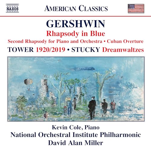 CD cover for Gershwin and other composers, featuring a cityscape painting.