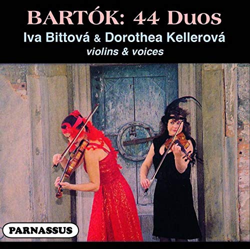 CD cover: two violinists in front of a weathered blue door.