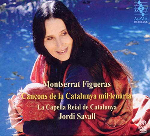 CD cover featuring singer Montserrat Figueras with blue and gold tones.