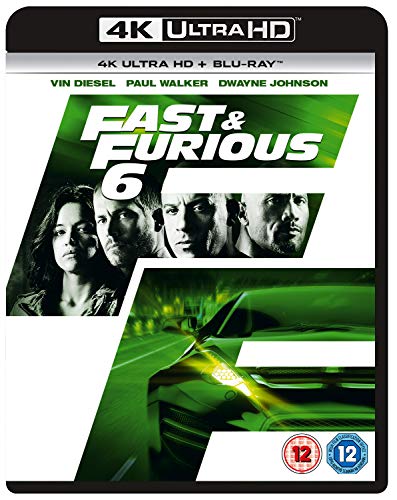 Fast & Furious 6" 4K UHD and Blu-ray case with cast portraits.