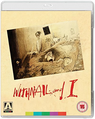Blu-ray cover for Withnail and I featuring a Ralph Steadman illustration of two men.