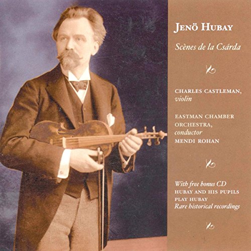 Portrait of Jenö Hubay playing violin, CD cover art.
