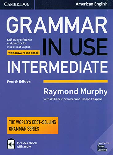 Blue "Grammar in Use Intermediate" textbook, fourth edition, by Raymond Murphy.