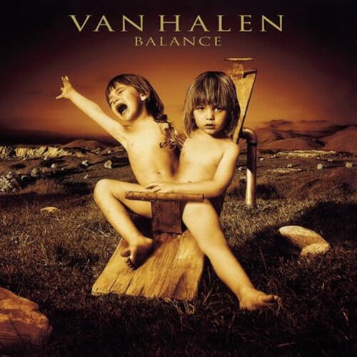 Van Halen's "Balance" album cover: two young children in a landscape.