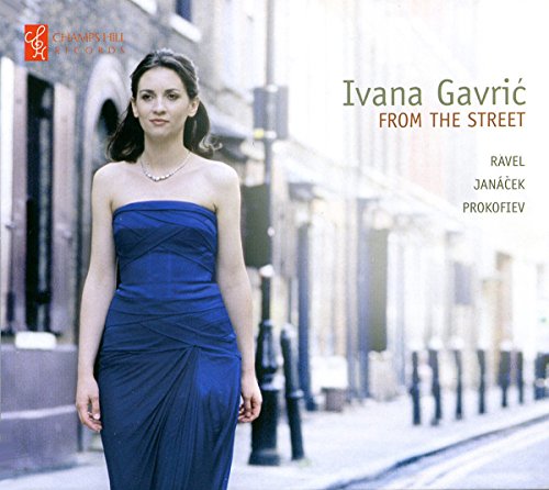 CD cover featuring Ivana Gavrić in a blue dress, street background.