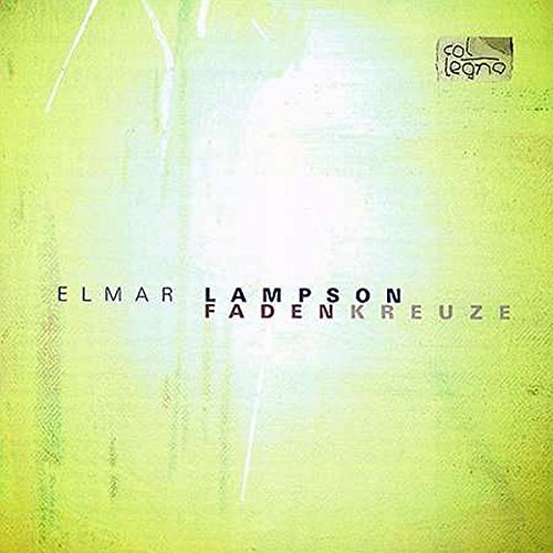 CD cover for Elmar Lampson’s “Fadenkreuze,” with green and white abstract design.
