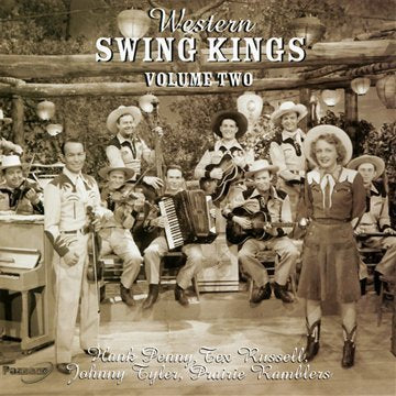 CD cover for “Western Swing Kings Volume 2” featuring a band in cowboy attire.