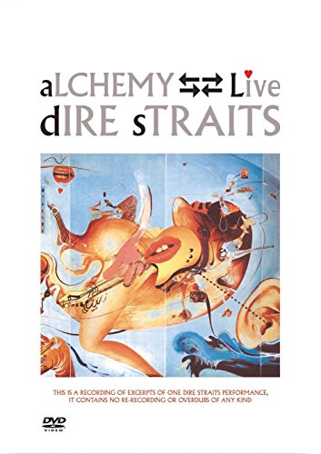 Dire Straits Alchemy Live DVD cover featuring surrealist artwork on a white background.