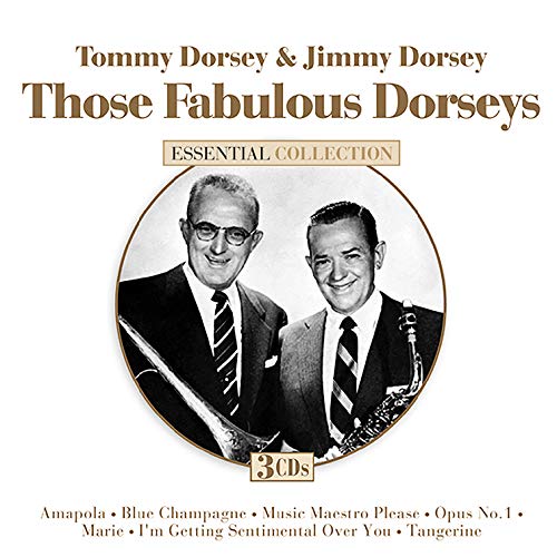 CD cover featuring portraits of Tommy and Jimmy Dorsey with their instruments.