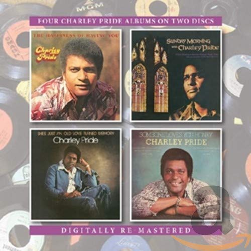 Charley Pride CD cover featuring four album artworks and record graphics.