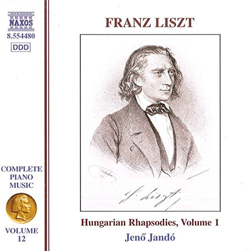 CD cover featuring a sketched portrait of composer Franz Liszt.