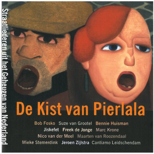 CD cover for "De Kist van Pierlala" featuring cartoonish faces.