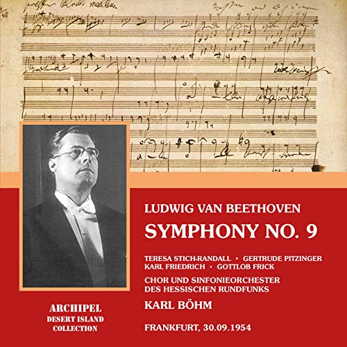 CD cover: Beethoven’s Symphony No. 9 with conductor Karl Böhm’s portrait.