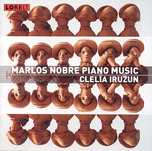 CD cover with rows of terracotta figurines and text: "Marcos Nobre Piano Music.