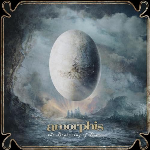 Album cover for Amorphis’ “The Beginning of Times” featuring a large egg.
