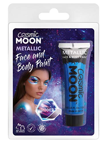 Smiffys Cosmic Moon Matallic Face & Body Paint, Blue