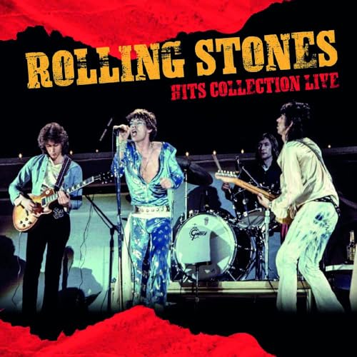The Rolling Stones performing live on stage, album cover art.