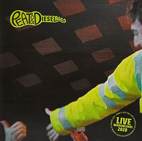 Peat & Diesel album cover featuring band members in bright clothing.