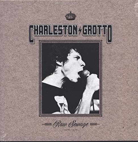 Vinyl record cover: "Raw Sewage" by Charleston/Grotto, featuring a singer.
