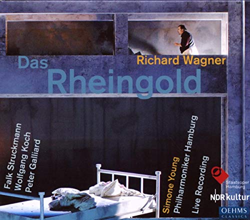 CD cover for Wagner’s *Das Rheingold* with a figure in a window.