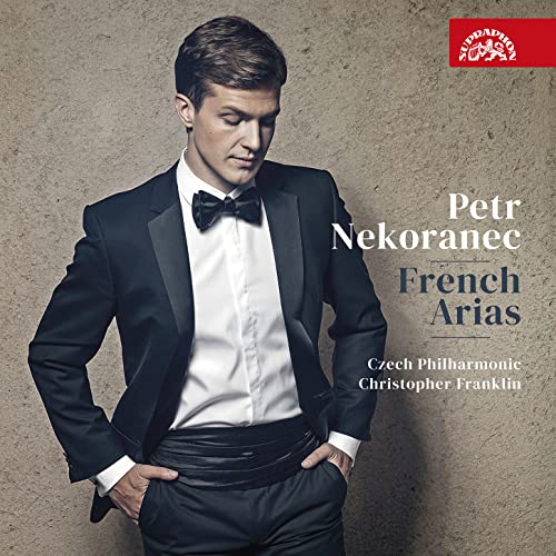 CD cover featuring Petr Nekoranec in a tuxedo, with text “French Arias”.