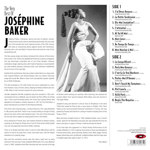 Vinyl record cover featuring black and white photo of Josephine Baker in a dance pose.