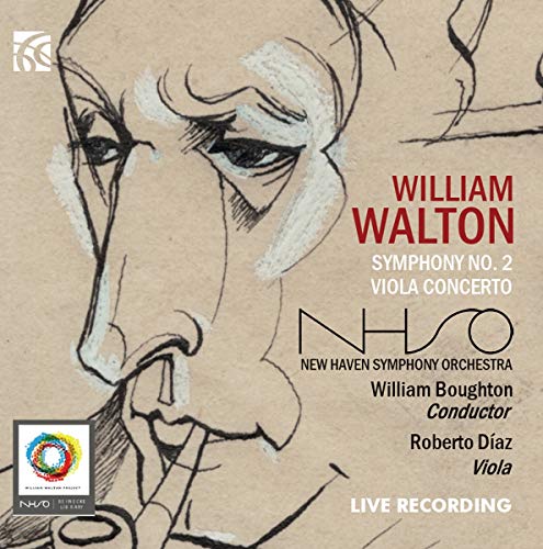 CD cover featuring a sketched portrait of composer William Walton.
