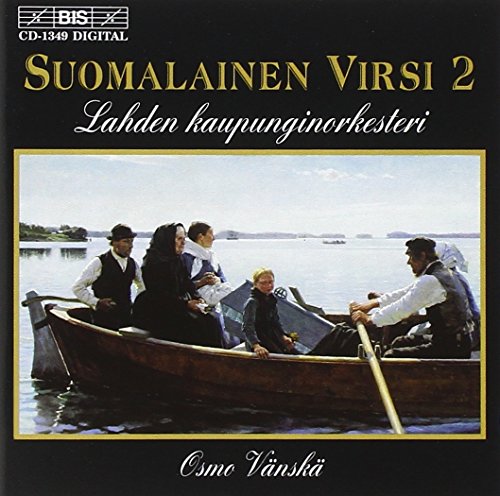 CD cover: Finnish landscape painting with people in a boat, text in Finnish.