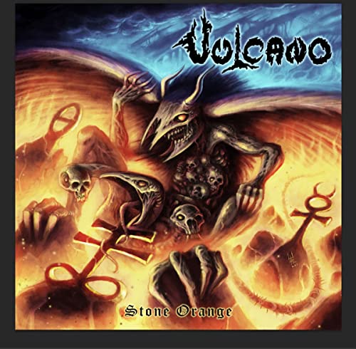CD cover: demonic figure amidst fiery orange and red chaos.