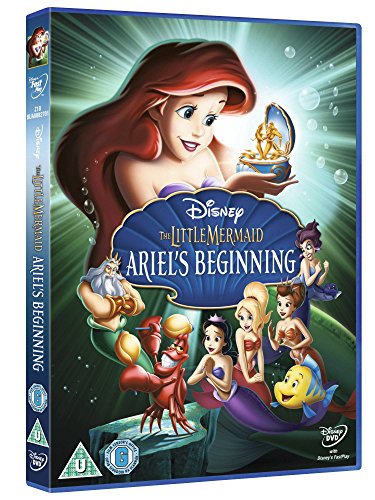 DVD cover for "The Little Mermaid: Ariel's Beginning" featuring Ariel and friends.