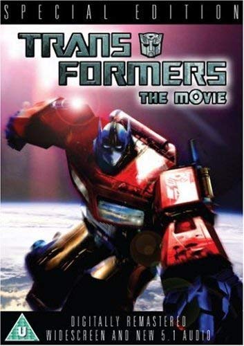 DVD cover for "Transformers The Movie" featuring Optimus Prime.